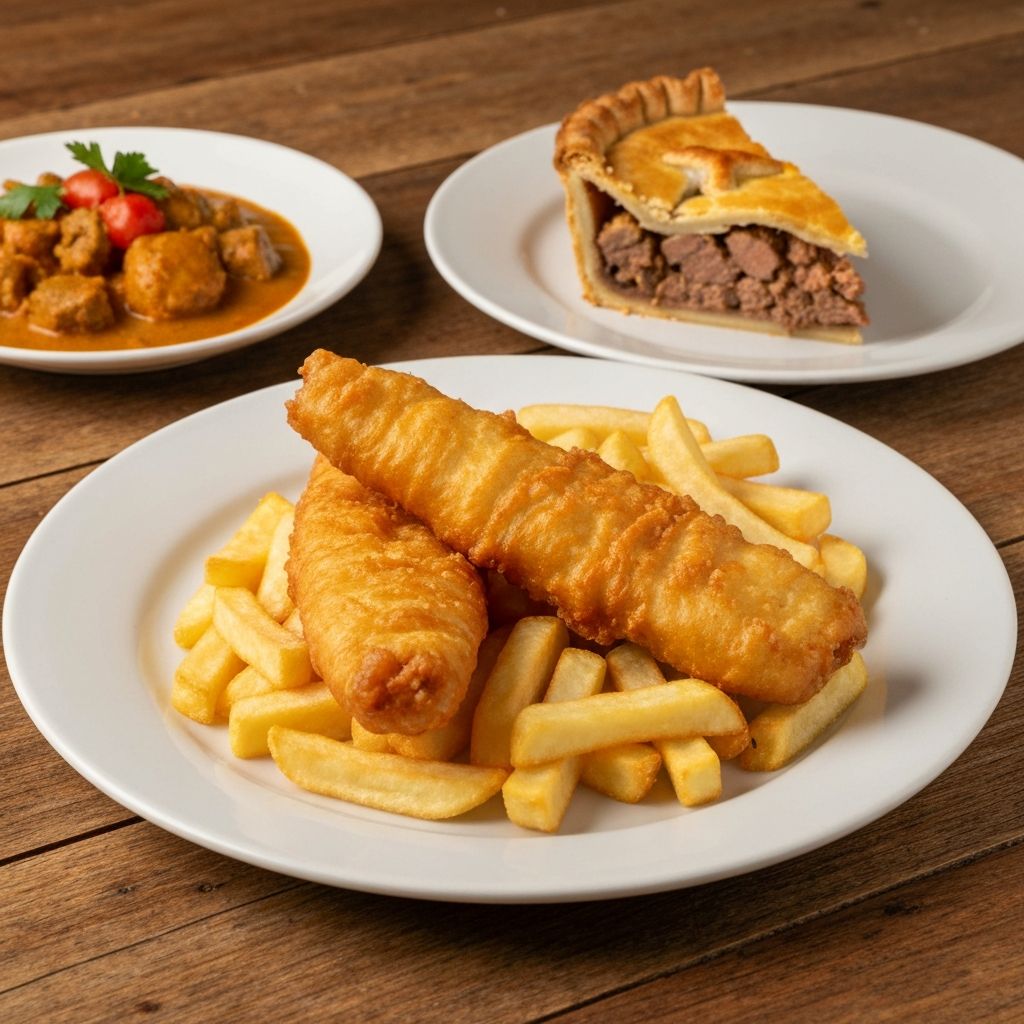 Traditional British dinner dishes